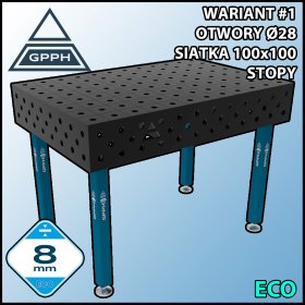 Stół spawalniczy 1200x800mm Ø28 tradycyjny ECO siatka 100x100mm na stopach #1