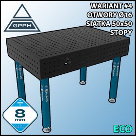 Stół spawalniczy 1200x800mm Ø16 tradycyjny ECO siatka 50x50mm na stopach #4