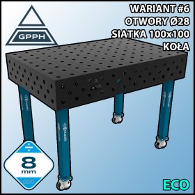Stół spawalniczy 1200x800mm Ø28 tradycyjny ECO siatka 100x100mm na kołach #6