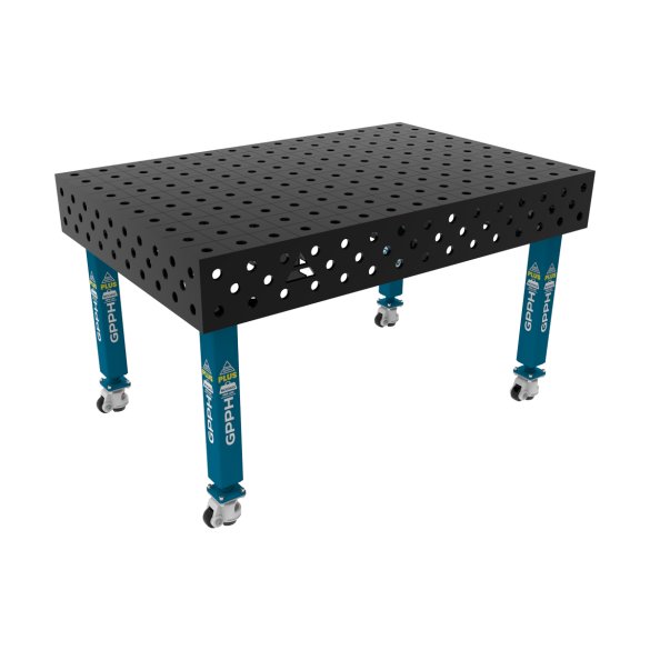 Stół spawalniczy 1500x1000mm Ø28 tradycyjny PLUS siatka 100x100mm na kołach #6