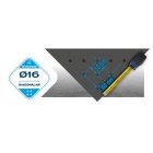 System otworów Ø16, siatka diagonalna