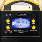 Migomat MAGNUM spawarka inwertorowa MIG/MAG 291 ALU/CU SYNERGIA panel sterowania