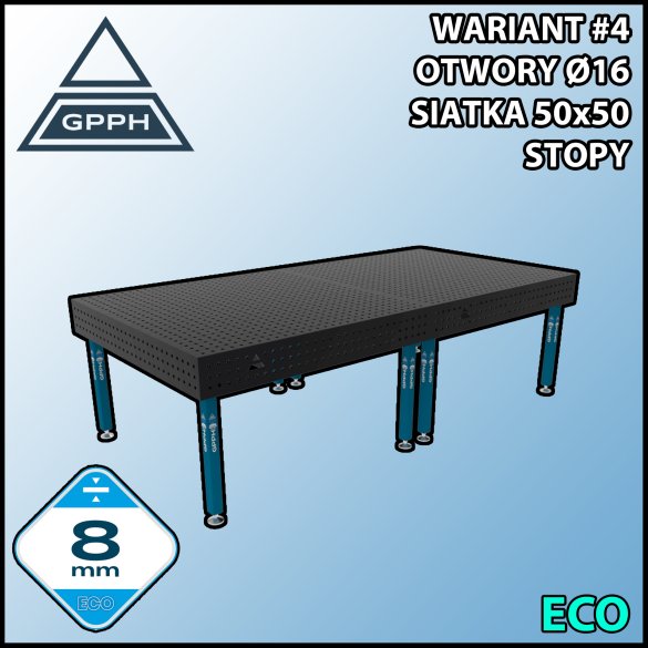 Stół spawalniczy 3000x1480mm Ø16 tradycyjny ECO siatka 50x50mm na stopach #4