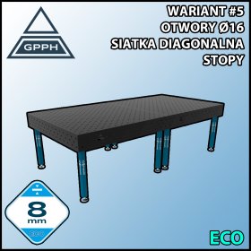 Stół spawalniczy 3000x1480mm Ø16 tradycyjny ECO siatka diagonalna na stopach #5