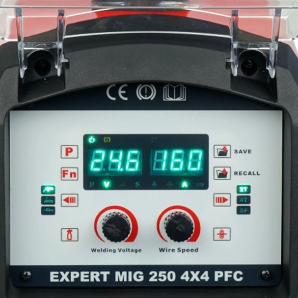Spawarka migomat Ideal Expert Mig 250 4x4 PFC panel sterowania