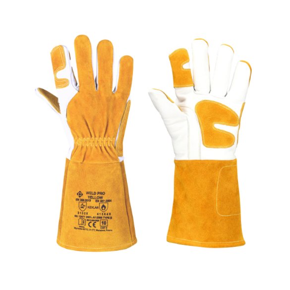 Rękawice spawalnicze TIG WELD PRO YELLOW – Wzmocniona ochrona dla profesjonalistów