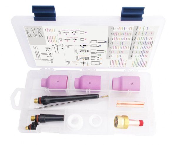 TIG BOX DUŻA SOCZEWKA 17/18/26 zestaw na elektrodę 2.4mm
