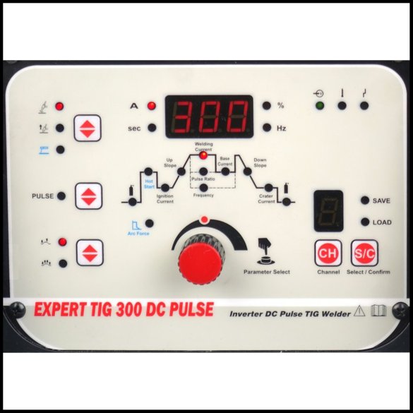 Spawarka TIG Expert TIG 300 DC PULSE panel sterowania