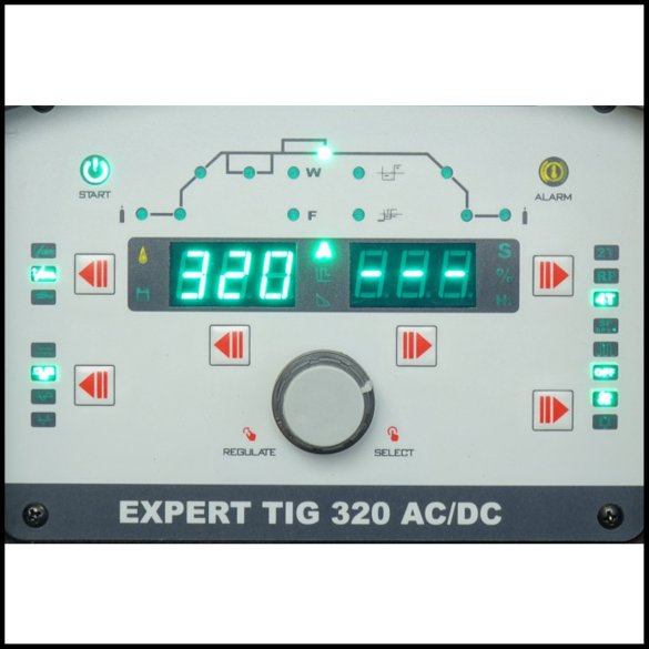 Spawarka TIG Expert TIG 320 ACDC z chłodnicą i zdalnym sterowaniem panel sterowania