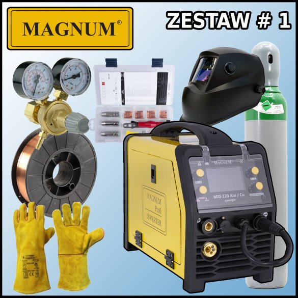 Spawarka Migomat Magnum MIG 220 Alu / Cu Synergia Zestaw #1