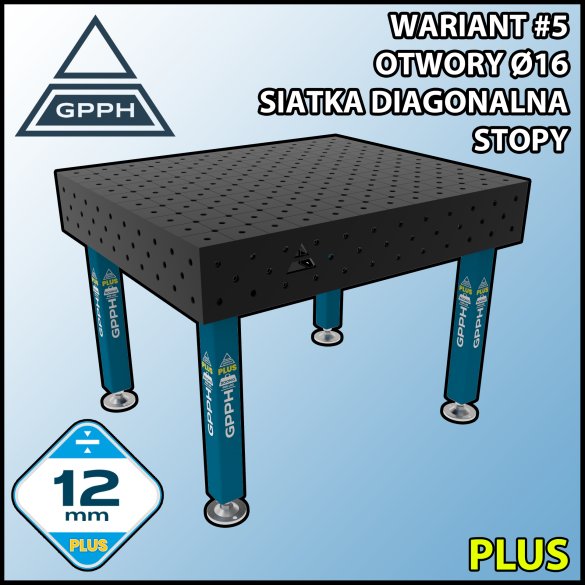 Stół spawalniczy 1200x1000mm Ø16 tradycyjny PLUS siatka diagonalna na stopach #5
