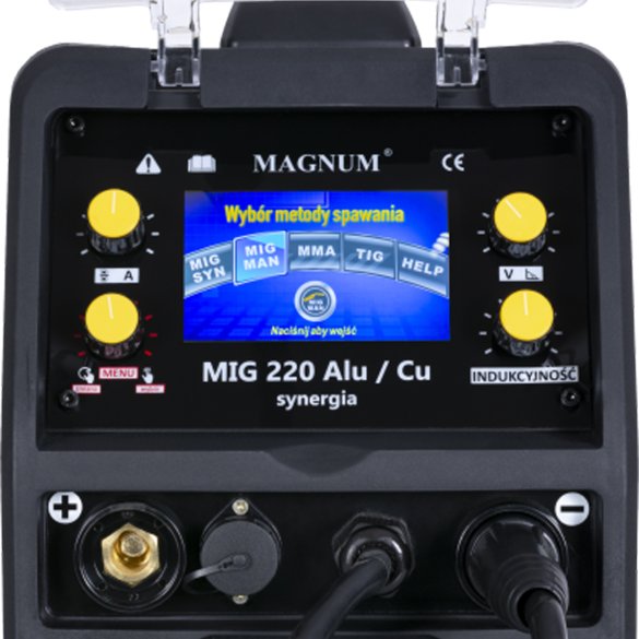MAGNUM MIG 220 ALU / CU SYNERGIA panel sterowania