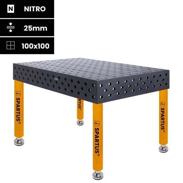 Stół spawalniczy SPARTUS MAXIMUS 3D 1500x1000x200mm | D28 | 4 nogi ze stopami L=650mm