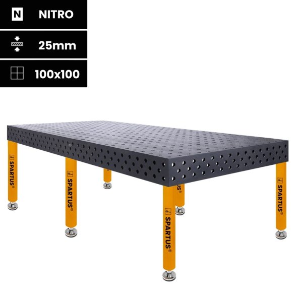 Stół spawalniczy SPARTUS MAXIMUS 3D 3000x1500x200mm | D28 | 6 nóg ze stopami L=650mm