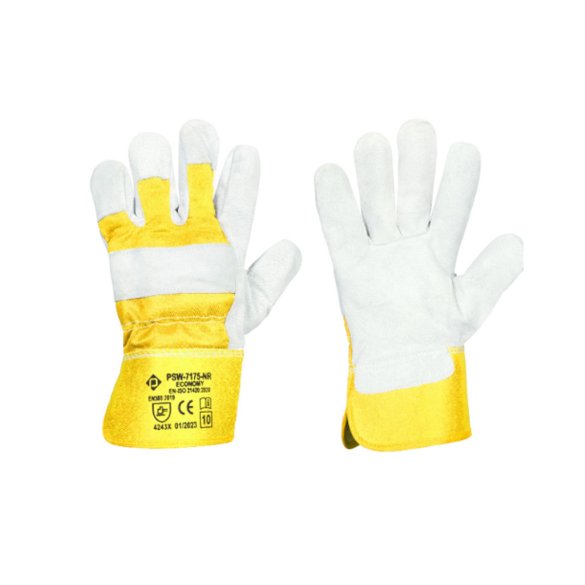 Rękawice monterskie 7175NR Economy, żółte trwałość i ochrona dla profesjonalistów