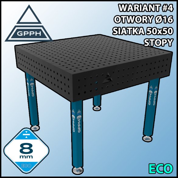 Stół spawalniczy 1000x1000mm Ø16 tradycyjny ECO siatka 50x50mm na stopach #4