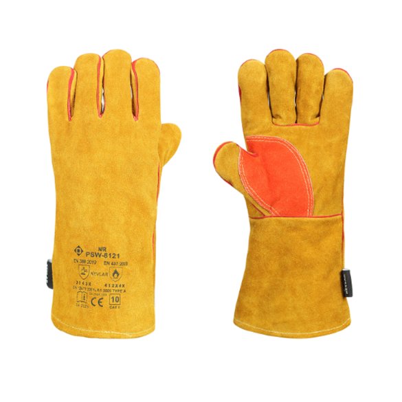 Rękawice spawalnicze 8121NR do migomatu ze wzmocnieniami – maksymalna ochrona i wytrzymałość