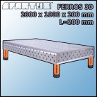 Stół Spawalniczy FERROS 3D 2000x1000x200 mm L=200 Stopki