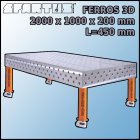 Stół Spawalniczy FERROS 3D 2000x1000x200 mm L=450 Kółka