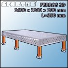 Stół Spawalniczy FERROS 3D 2400x1200x200 mm L=350 Kółka