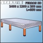 Stół Spawalniczy FERROS 3D 2400x1200x200 mm L=350 Stopki