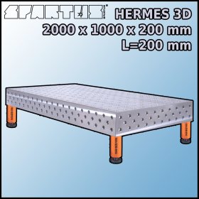Stół Spawalniczy Hermes 3D 2000x1000x200 mm L=200 Stopki