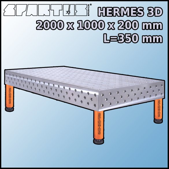 Stół Spawalniczy Hermes 3D 2000x1000x200 mm L=350 Stopki