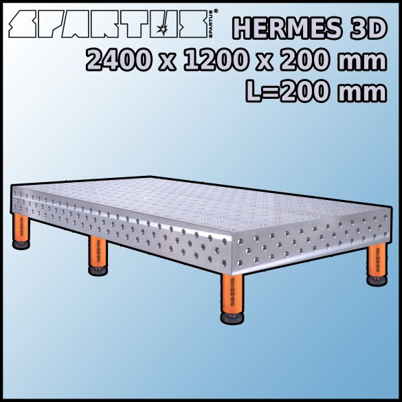 Stół Spawalniczy Hermes 3D 2400x1200x200 mm L=200 Stopki