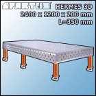 Stół Spawalniczy Hermes 3D 2400x1200x200 mm L=350 Kółka