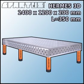 Stół Spawalniczy Hermes 3D 2400x1200x200 mm L=350 Stopki