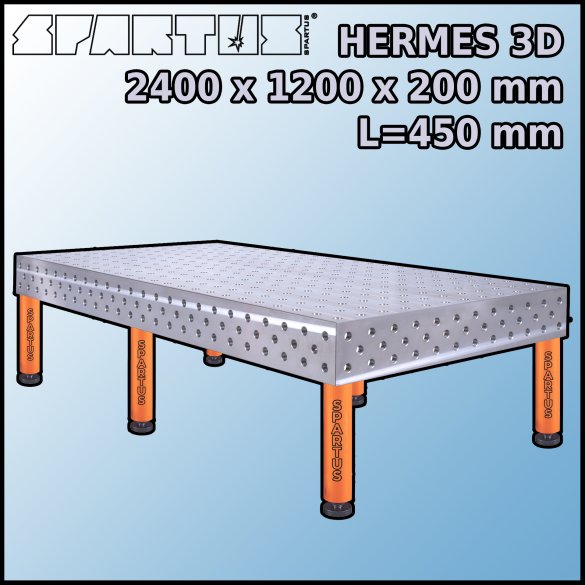 Stół Spawalniczy Hermes 3D 2400x1200x200 mm L=450 Stopki
