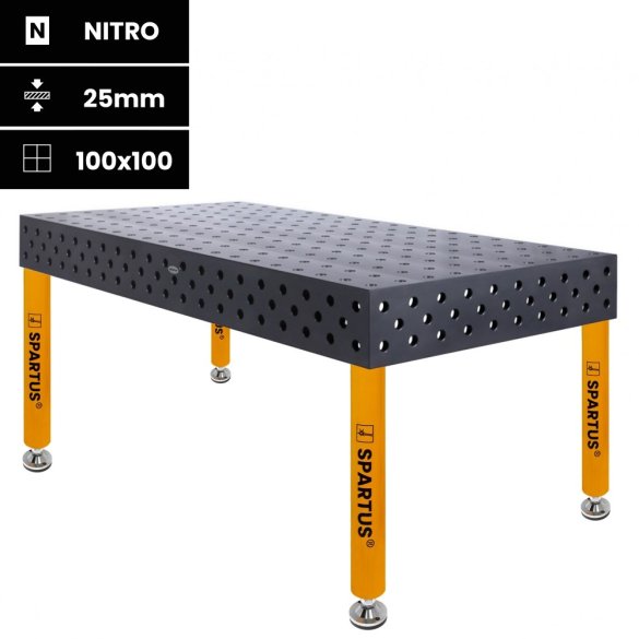 Stół spawalniczy SPARTUS MAXIMUS 3D 2000x1000x200mm | D28 | 4 nogi ze stopami L=650mm