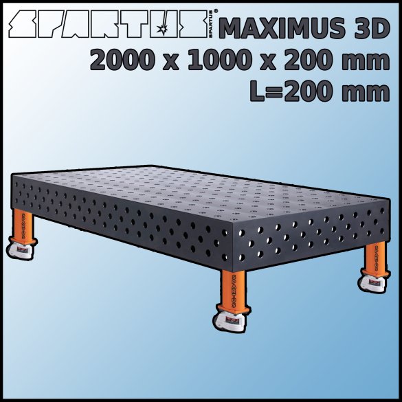 Stół Spawalniczy Maximus 3D 2000x1000x200 mm L=200 Kółka