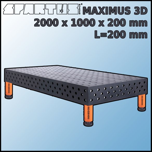 Stół Spawalniczy Maximus 3D 2000x1000x200 mm L=200 Stopki