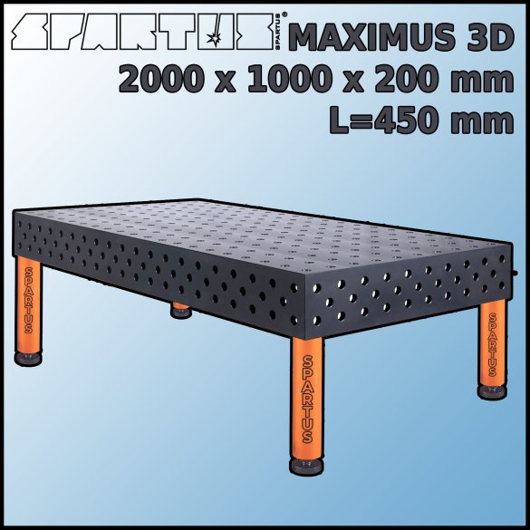 Stół Spawalniczy Maximus 3D 2000x1000x200 mm L=450 Stopki