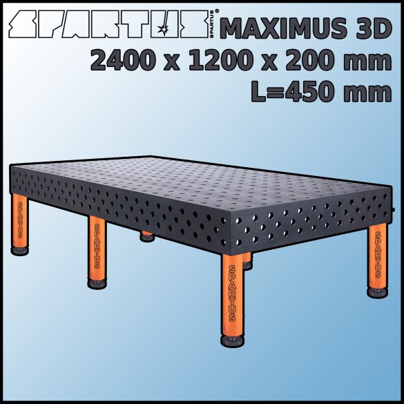 Stół Spawalniczy Maximus 3D 2400x1200x200 mm L=450 Stopki