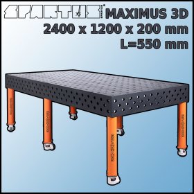 Stół Spawalniczy Maximus 3D 2400x1200x200 mm L=550 Kółka