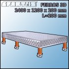 Stół Spawalniczy FERROS 3D 2400x1200x200 mm L=200 Kółka