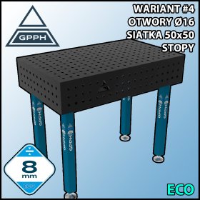 Stół spawalniczy 1000x600mm Ø16 tradycyjny ECO siatka 50x50mm na stopach #4