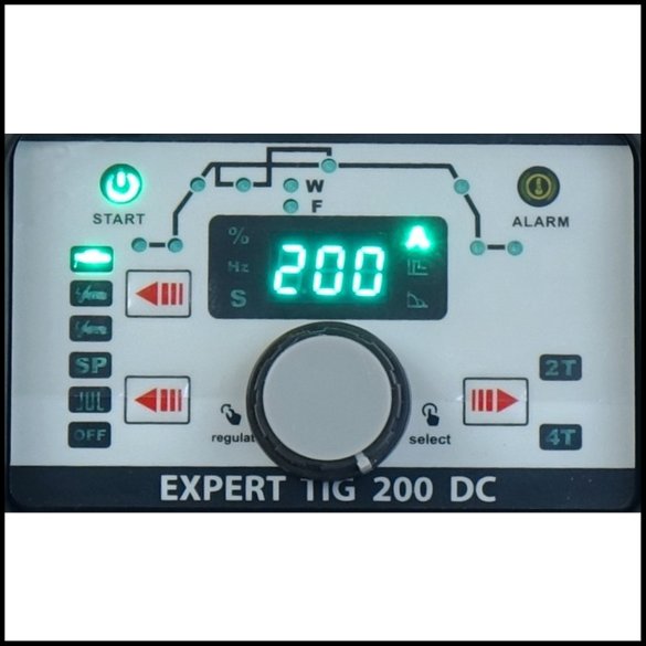 Spawarka TIG Expert TIG 200 DC PULSE panel sterowania