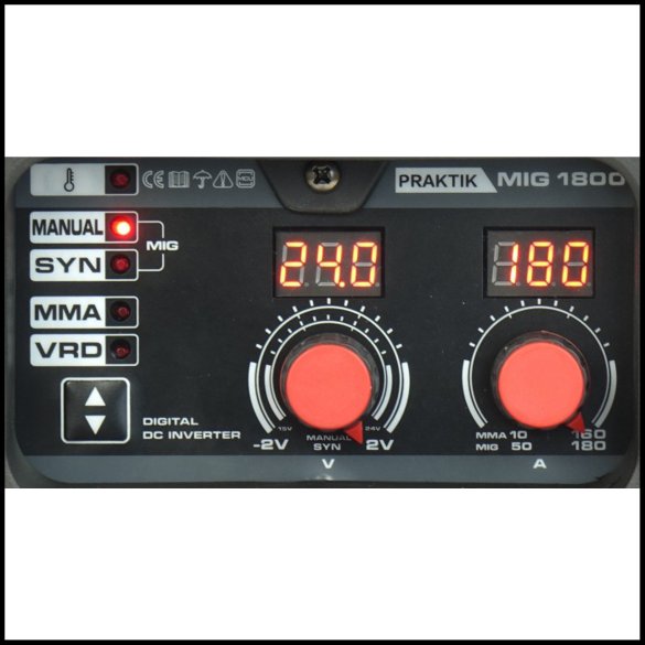Spawarka migomat Ideal Praktik 1800 MIG/MMA panel sterowania