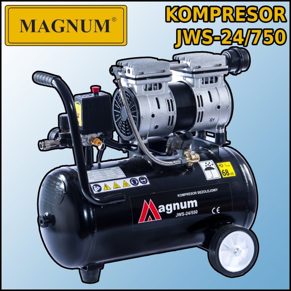 Kompresor bezolejowy wyciszony Magnum JWS-24/750 230V 0,75W 135l/min 24l