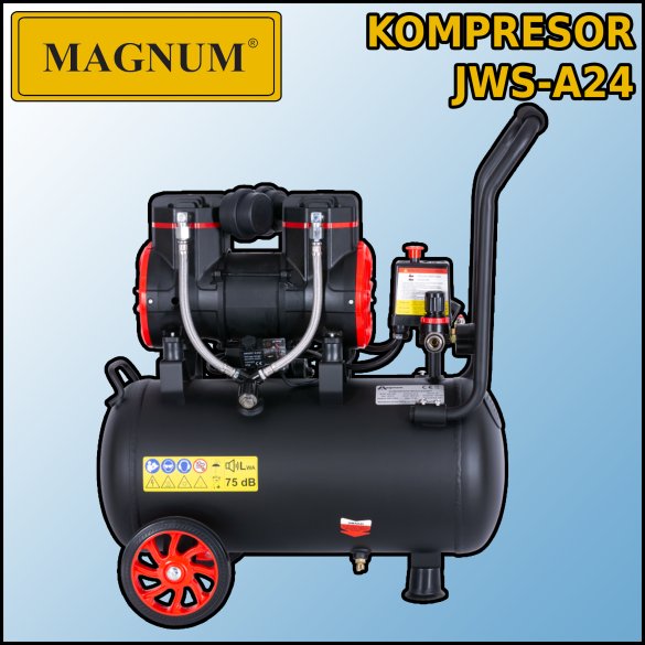 Kompresor bezolejowy wyciszony Magnum JWS-A24 230V 1,45W 169l/min 24l