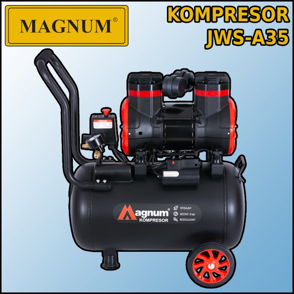 Kompresor bezolejowy wyciszony Magnum JWS-A35 230V 2,2W 247l/min 35l