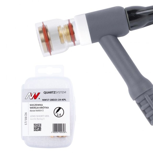 QUARTZSYSTEM - soczewka wer. krótka dysza kielich S 17/18/26 [na elektrodę 2.4mm]