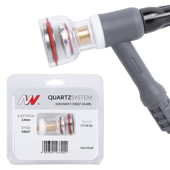 QUARTZSYSTEM – soczewka wer. krótka dysza kielich L 17/18/26 [na elektrodę 2.4mm]