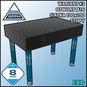 Stół spawalniczy tradycyjny ECO 1200x800mm, Ø16, siatka 100x100mm, na stopach #3