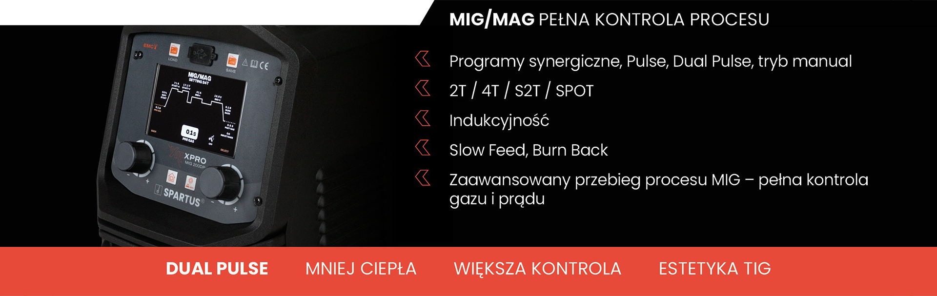Migomat Spartus XPro 200 DP Programy synergiczne