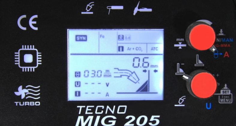Ustaw swój migomat w 32 sekundy - tak, to jest tak proste i szybkie. Spawarka inwertorowa Tecno Mig 205 LCD