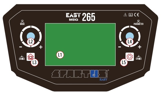 Spawarki migomaty serii EasyMIG są wyposażone w intuicyjny graficzny wyświetlacz LCD